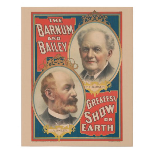 Portraits Of PT Barnum And JA Bailey Faux Canvas Print