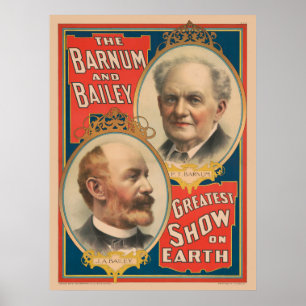 Portraits Of P.T. Barnum And J.A. Bailey Poster