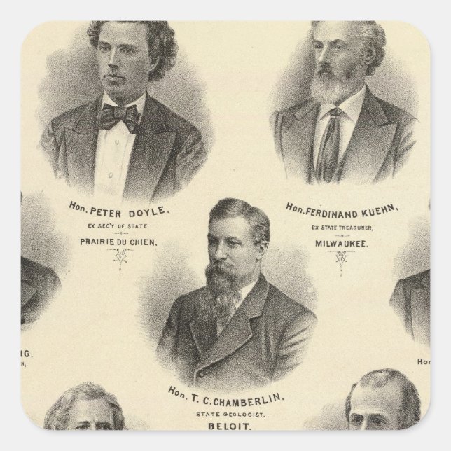 Portraits of Peter Doyle, Ferdinand Kuehn Square Sticker (Front)