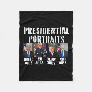 Portraits Trump More Jobs Obama No Jobs Bush 1 Fleece Blanket
