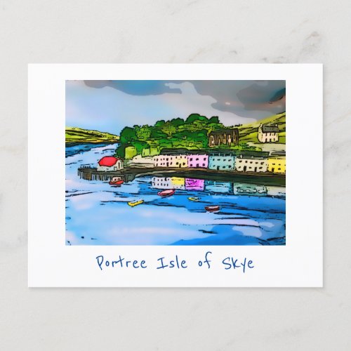 Portree Isle of Skye Scotland painting  Postcard