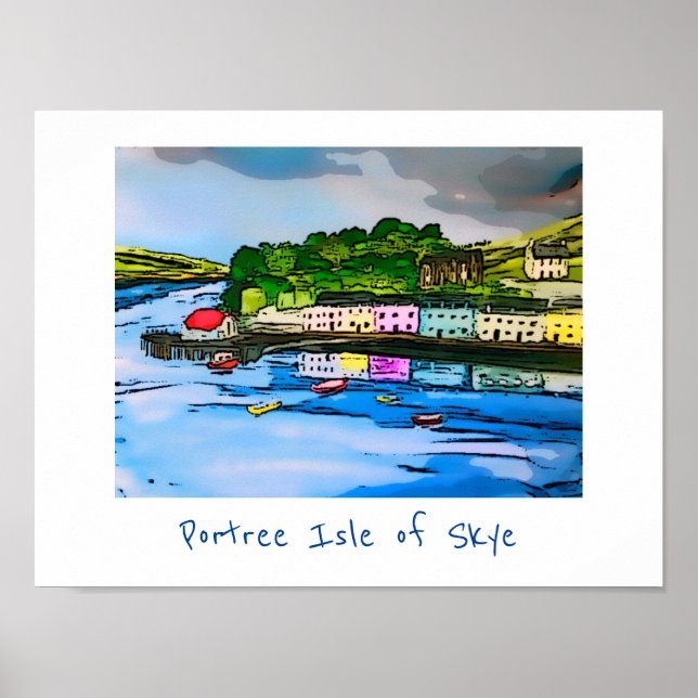 Portree Isle of Skye Scotland painting   Poster (Front)