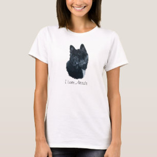 portrsit of cute black akita large dog T-Shirt
