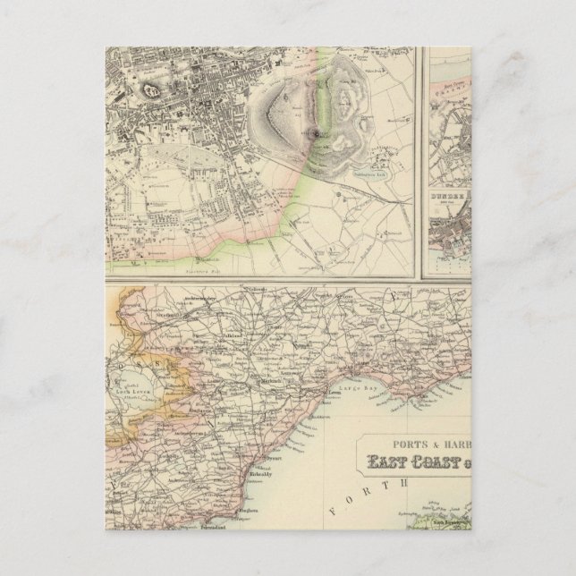 Ports and Harbours On The East Coast of Scotland Postcard (Front)