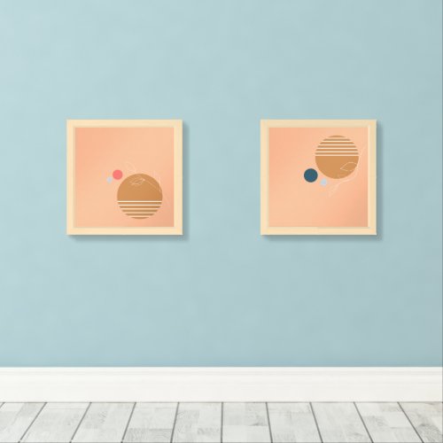 Portside pink minimalist abstract Wall Art Sets
