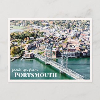 Portsmouth Bridge Aerial View New Hampshire Photo Postcard