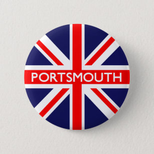 Portsmouth : British Flag Pinback Button