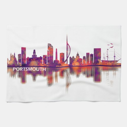 Portsmouth England Skyline Kitchen Towel