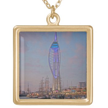 Portsmouth  Hampshire  England Gold Plated Necklace by takemeaway at Zazzle