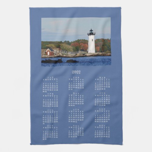 Portsmouth Harbor Lighthouse Fall 2022 Calendar  Kitchen Towel