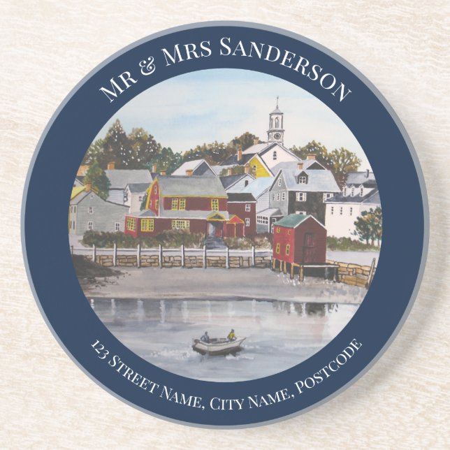 Portsmouth Harbor New Hampshire Painting Coaster (Front)