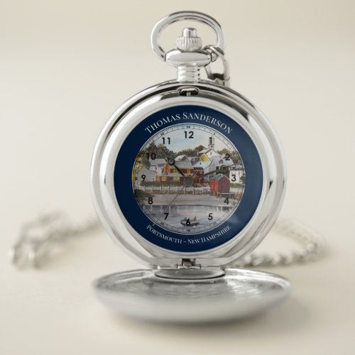 Portsmouth Harbor New Hampshire Painting Pocket Watch