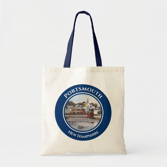 Portsmouth Harbor New Hampshire Painting Tote Bag (Front)