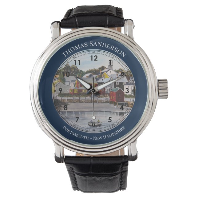 Portsmouth Harbor New Hampshire Painting Watch (Front)