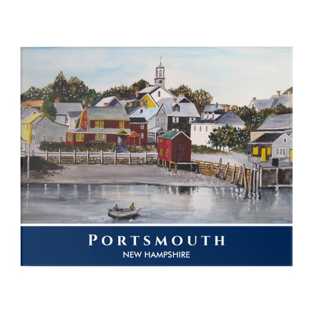 Portsmouth Harbor New Hampshire USA Painting Acrylic Print (Front)