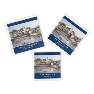 Portsmouth Harbor New Hampshire USA Painting Acrylic Tray