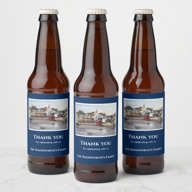Portsmouth Harbor New Hampshire USA Painting Beer Bottle Label (Bottles)