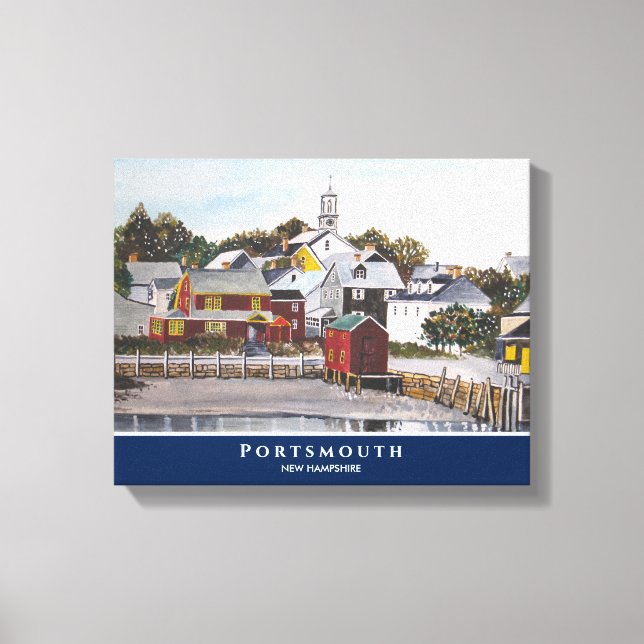 Portsmouth Harbor New Hampshire USA Painting Canvas Print (Front)