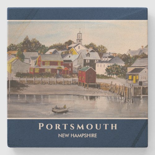Portsmouth Harbor New Hampshire USA Painting Stone Coaster