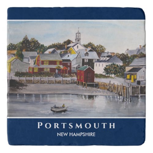 Portsmouth Harbor New Hampshire USA Painting Trivet