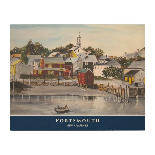 Portsmouth Harbor New Hampshire USA Painting Wood Wall Art