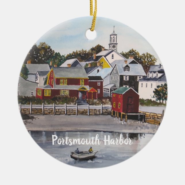 Portsmouth Harbour, New Hampshire Ceramic Ornament (Front)