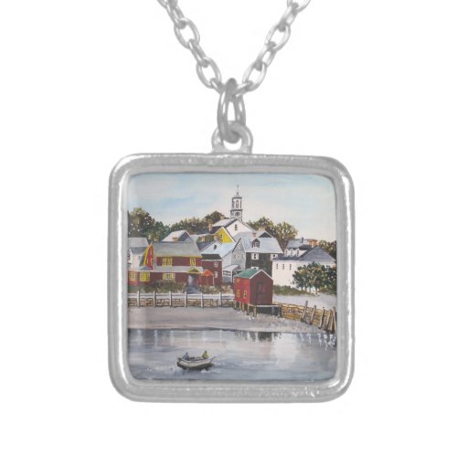 Portsmouth Harbour New Hampshire Silver Plated Necklace
