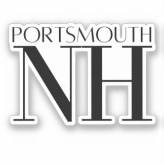 Portsmouth New Hampshire Black & White Sticker