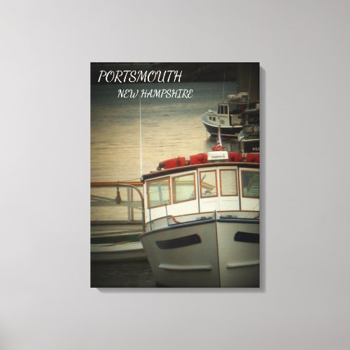 PORTSMOUTH NEW HAMPSHIRE BOAT DOCK PHOTO ON CANVAS