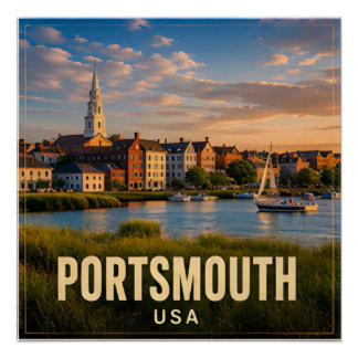 Portsmouth New Hampshire USA Seacoast Travel ⚓ Poster