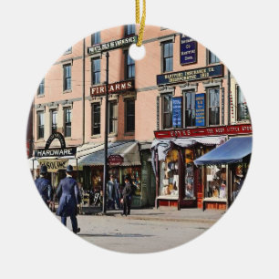 Portsmouth, NH - Congress Street, North Side c1907 Ceramic Ornament