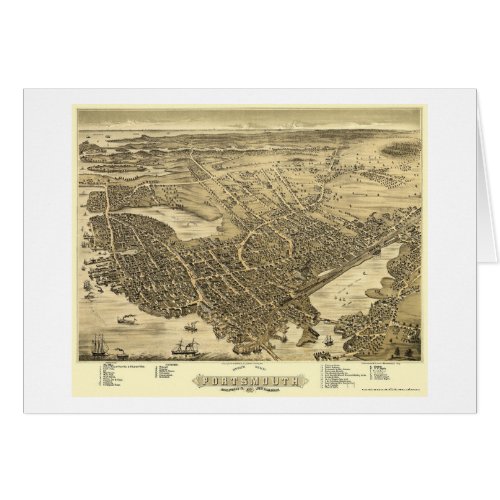 Portsmouth NH Panoramic Map _ 1877