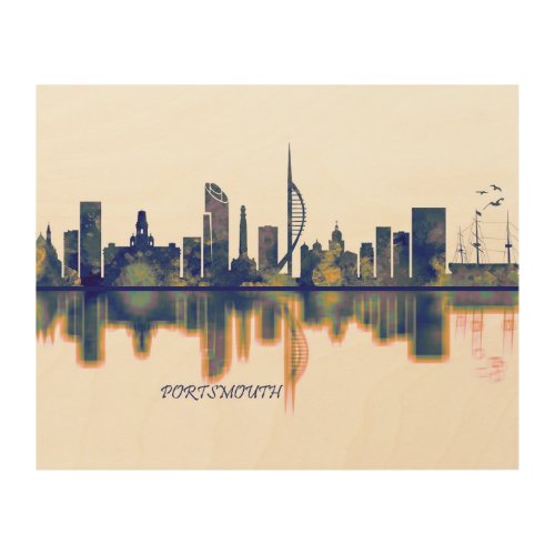 Portsmouth Skyline Wood Wall Art