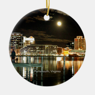 Portsmouth, Virginia cityscape photograph Ceramic Ornament