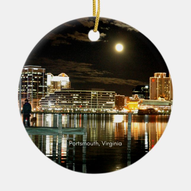 Portsmouth, Virginia cityscape photograph Ceramic Ornament (Front)