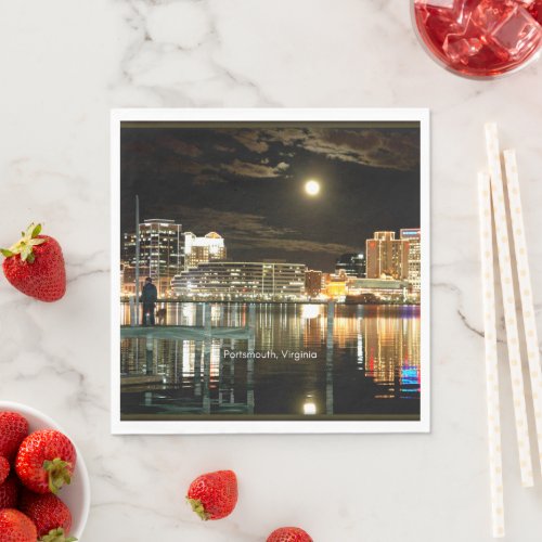 Portsmouth Virginia skyline Napkins