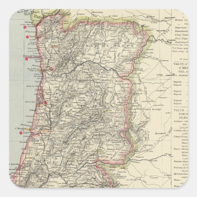 Portugal 5 square sticker (Front)