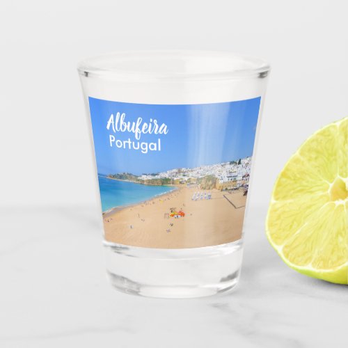 Portugal Albufeira Beach in the Algarve Souvenir Shot Glass