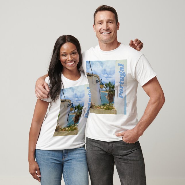 Portugal Algarve Fishing Village Scene T-Shirt (Unisex)