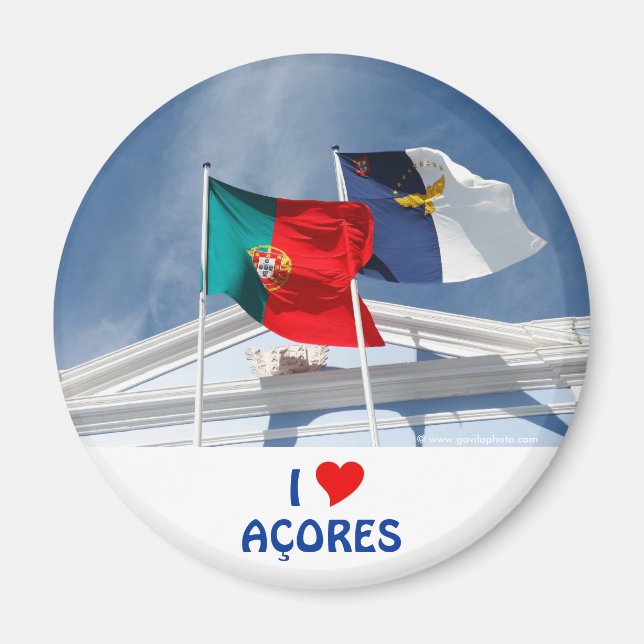 Portugal and Azores flags Magnet (Front)