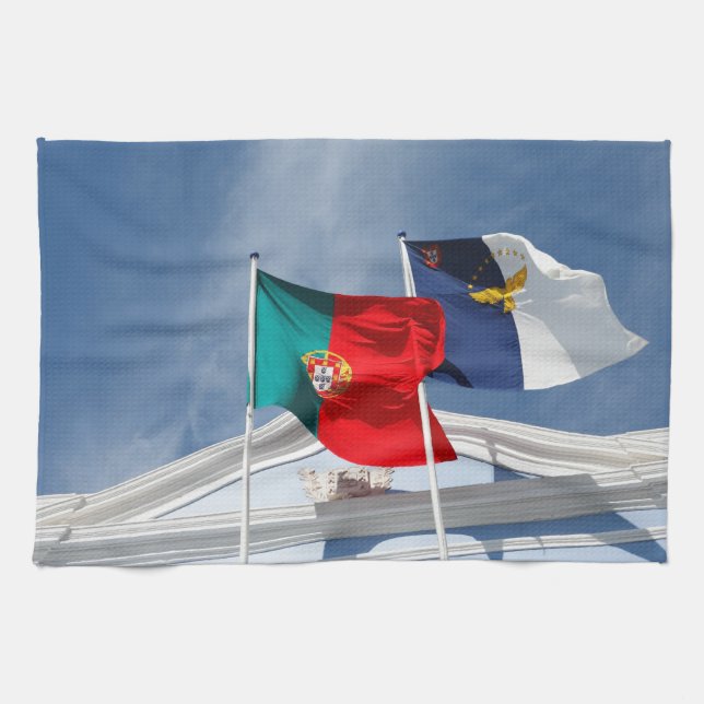 Portugal and Azores flags Towel (Horizontal)