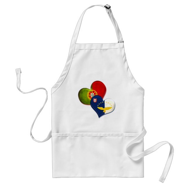 Portugal and Azores hearts Adult Apron (Front)