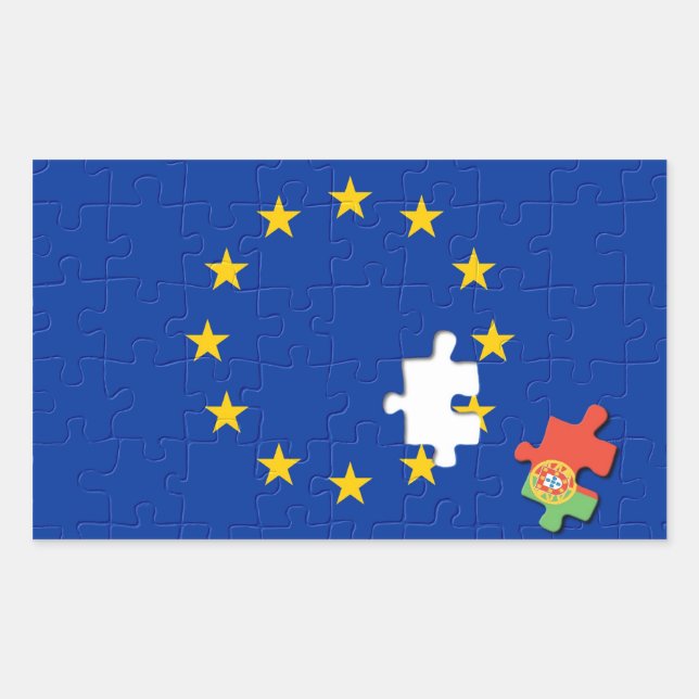 Portugal and European Union Rectangular Sticker (Front)