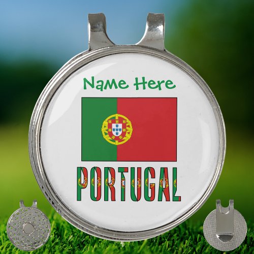 Portugal and Portuguese Flag Green Personalization Golf Hat Clip