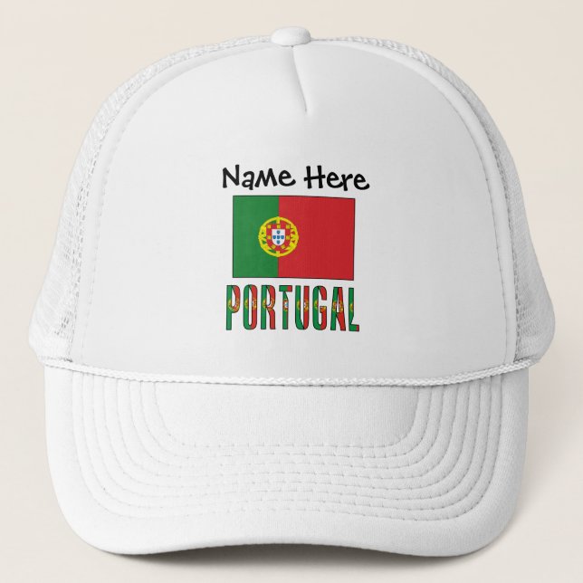 Portugal and Portuguese Flag Personalized  Trucker Hat (Front)