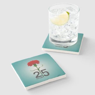 Portugal and red carnation stone coaster