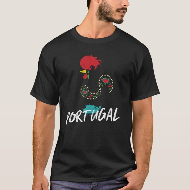 Portugal Barcelos rooster colorful illustration T-Shirt (Front)