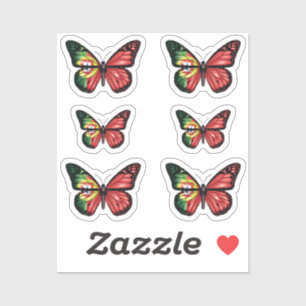 Portugal butterfly monarch flag sticker