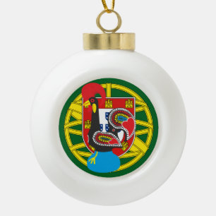 Portugal ceramic ball christmas ornament