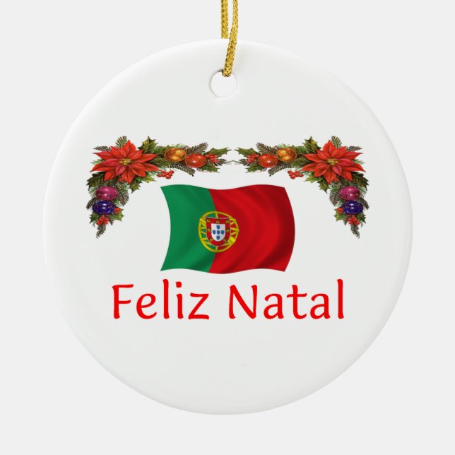 Portugal Christmas Ceramic Ornament (Front)